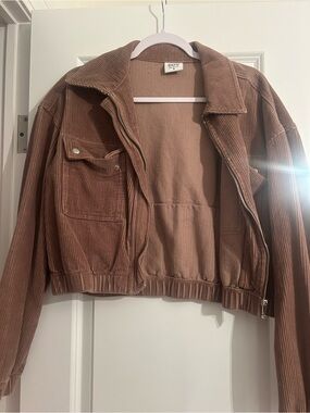 BDG Cropped Corduroy Jacket - Brown